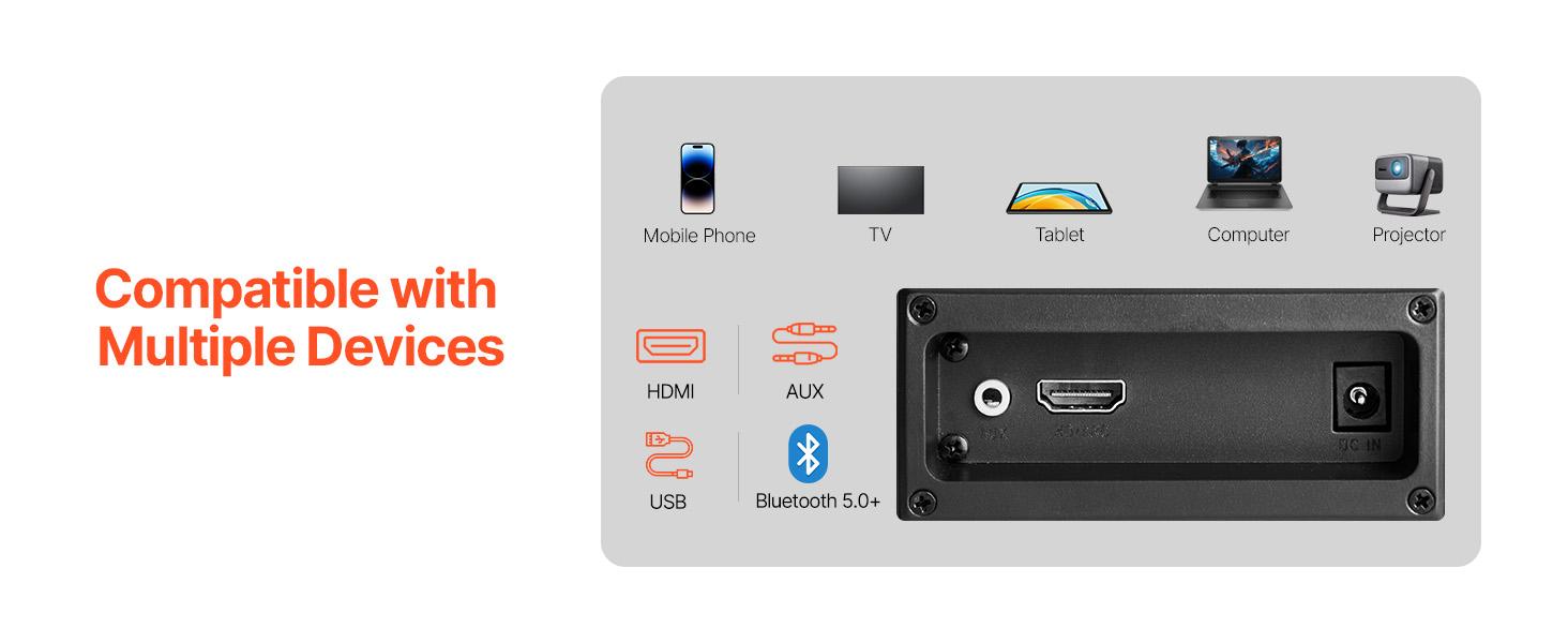 fathersdaygift  VEVOR Sound Bar for Smart TV, 2.0 Channel, 32-Inch 2 in 1 Detachable Soundbar TV Speakers, with Bluetooth HDMI AUX USB Connection, Remote Control, 80W Surround Sound System, for Home Theater Audio
