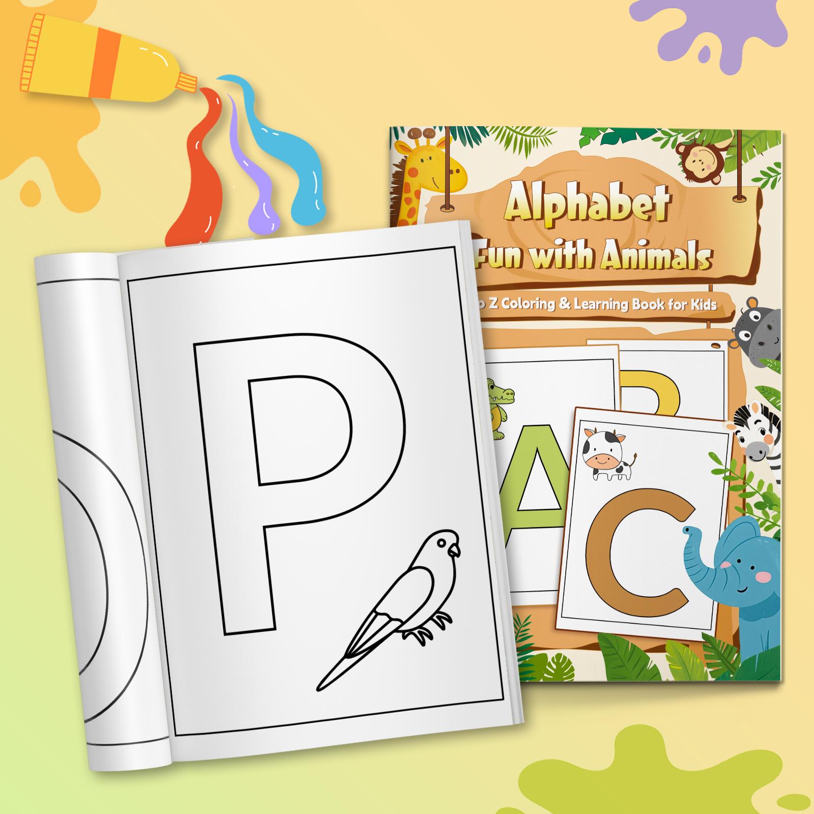 Kids' ABC Alphabet Activity Workbook, Fun Letter Tracing and Handwriting Practice, Uppercase and Lowercase Letters, Early Literacy, Fine Motor Skills, Preschool Teaching Resource for Home or Classroom