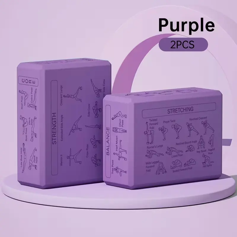 2pcs Yoga Blocks with Pose Guide, Soft Non-Slip Design, Ideal for Yoga, Meditation, Pilates, Enhances Flexibility, Durable High-Density Bricks, Yoga Equipment