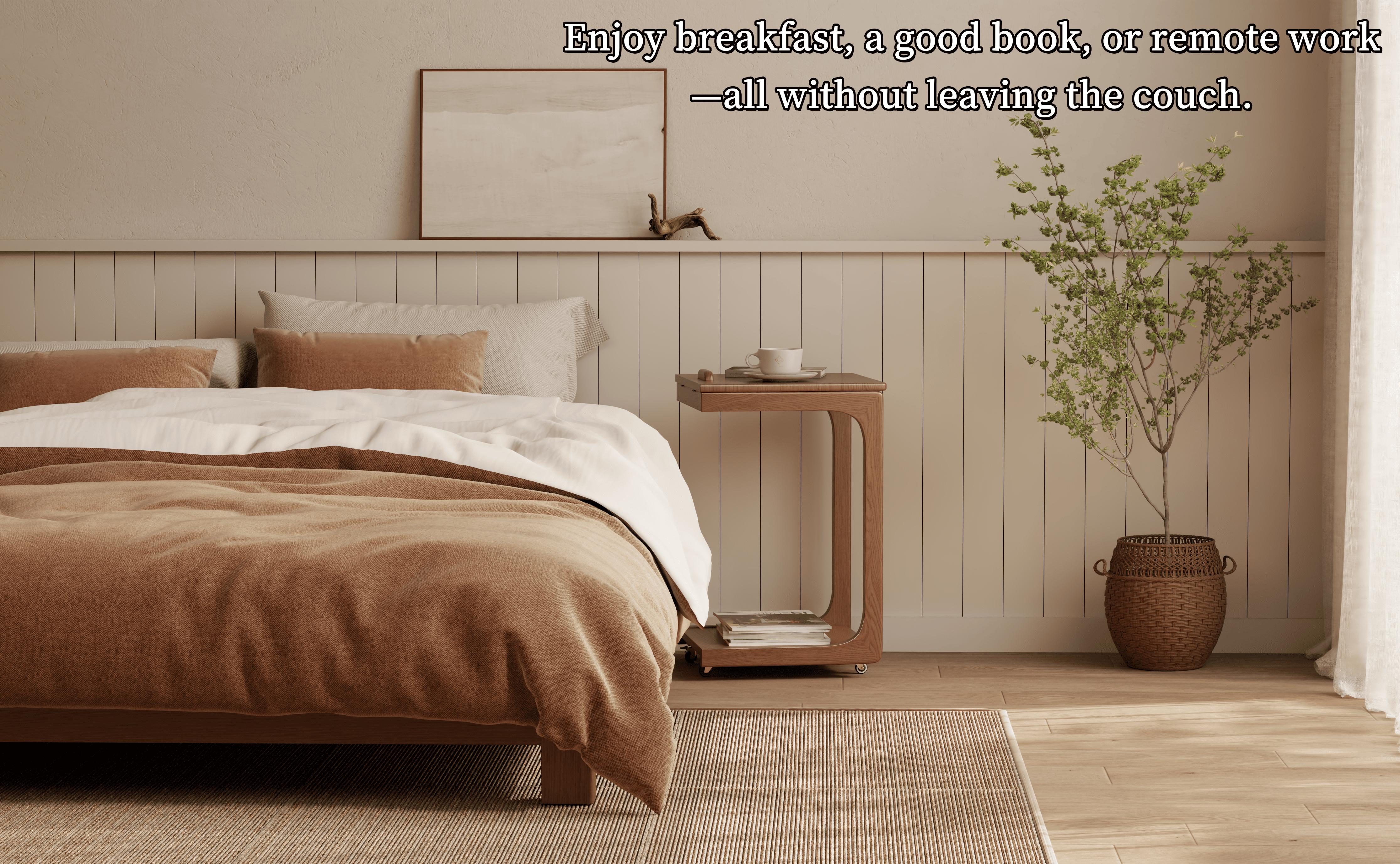 Compact Solid Wood Sofa Side Table – C-Shaped Design with Hidden Storage, Ideal for Living Rooms Compact Solid Wood Sofa Side Table – C-Shaped Design with Hidden Storage, Ideal for Living Rooms