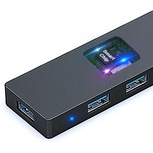 BENFEI USB 3.0 Hub, 4 Ports USB Splitter Ultra-Slim for Mouse, Keyboard, Flash Drive, U Disk, Printer for Laptop, PC, Xbox, PS5, and More