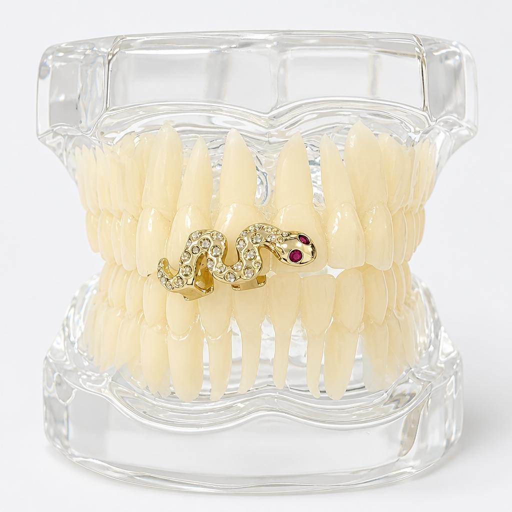Snake-Shaped Hip-Hop Classic Tooth Dental Accessory, Party Dance Event Decoration, Short Video Shooting Props, Unique Theme Decorations