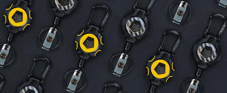 MNGARISTA 2-Pack Upgraded Retractable Keychain, 10 OZ Retraction, 31.5" Stainless Steel Cord, Heavy Duty Carabiner Badge Holder, ID Badge Reel with Badge Strap and Key Ring