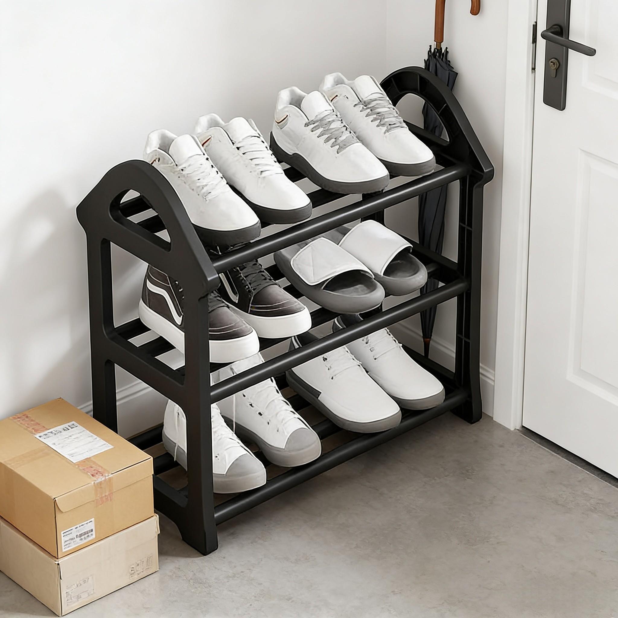 Multi-Layer Metal Shoe Rack, Durable and Space-Saving, Ideal for Entryway, Closet, Bedroom, Garage, Ground Installation Storage Organizer
