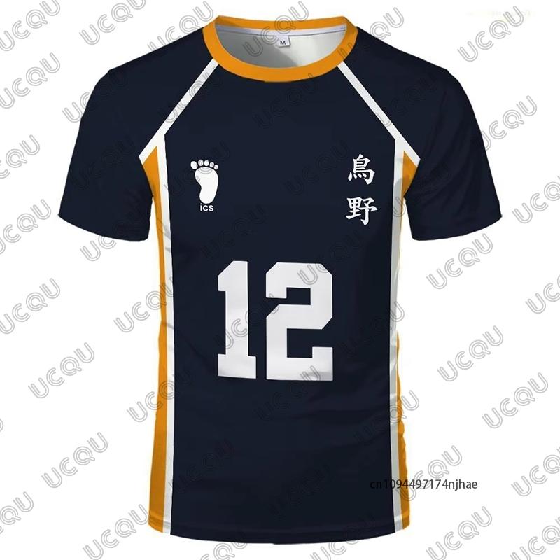 Anime Haikyuu Role Play Jersey Men's Tshirt Karasuno High School Volleyball Club Hinata Shoyo Kageyama Sports Tee Kids/Adult Top