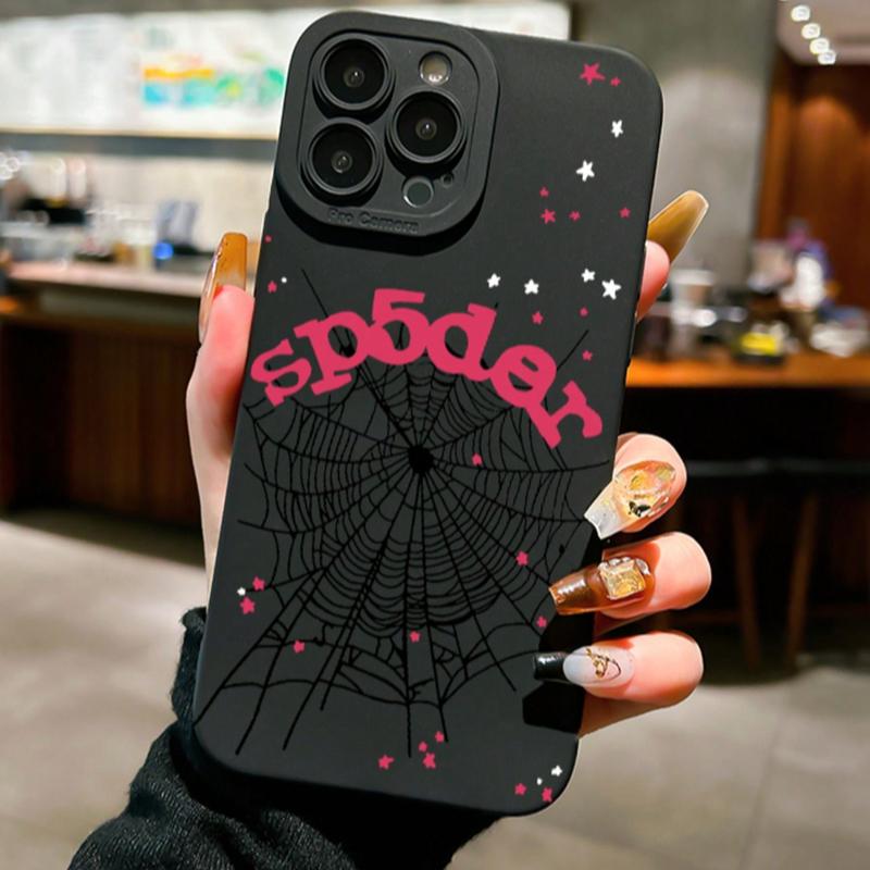 Spider Web Pattern Phone Case for Apple & Galaxy S Series, Anti-Slip Matte Finish, Fits iPhone 17 Pro Max, Samsung S25 Ultra, S24 Plus