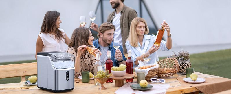 COWSAR Nugget Ice Maker Countertop, Soft Chewable Nugget Ice Cubes Machine, One-Button Quick Ice Making 34Lbs/Day, Self-Cleaning, Portable Stainless Steel Ice Machine