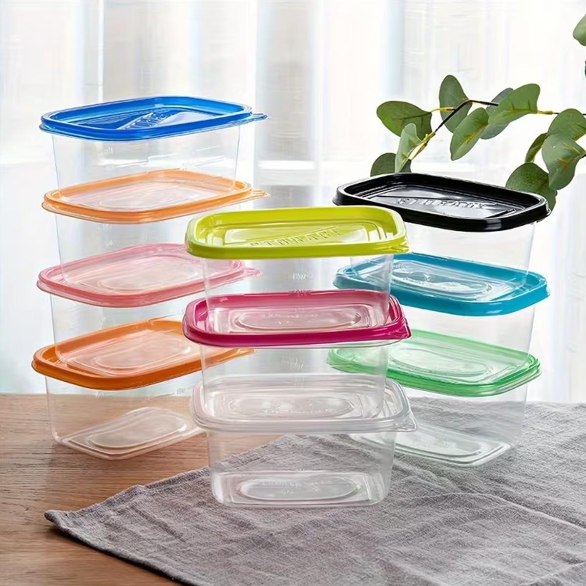3/6/12pc rectangular food storage container with lid, reusable and stackable, leak-proof, Leakproof Airtight Containers, suitable for pre-meal preparation containers such as grains, meats, fruits, vegetables, salads, is the perfect choice for home