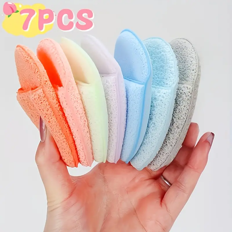 7 Deep Cleansing Exfoliating Facial Sponges, Reusable Hydrophilic PU Material, Ideal for Normal Skin, Beauty and Skincare Tool, Exfoliating Face Scrubber