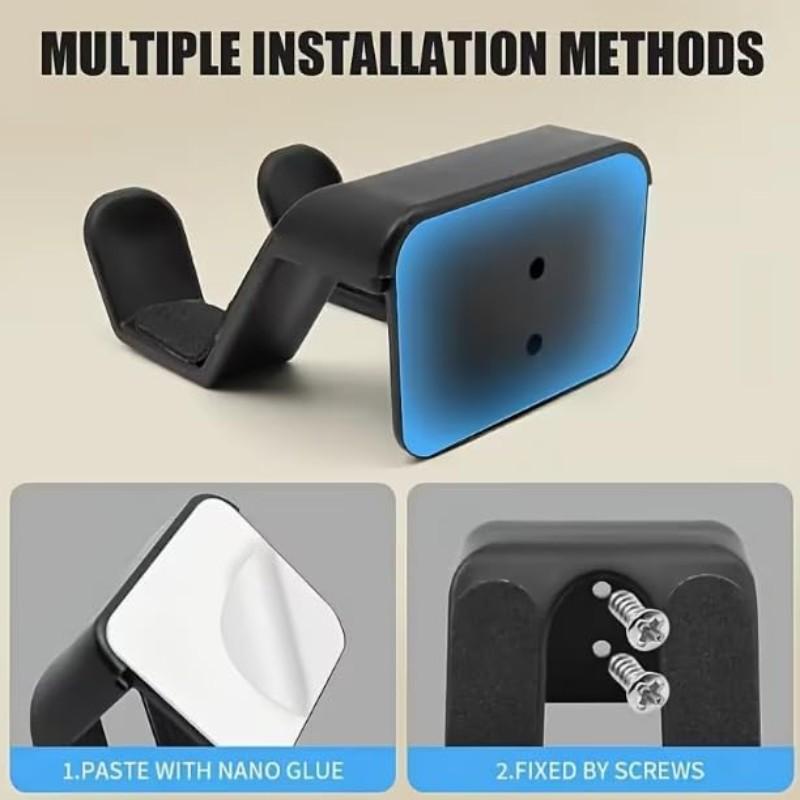 2Pack Controller Holder Wall Mount, Headset Holder Stand for Xbox Series X/S, PS5, PS4, PC Gaming Stuff Accessories with Stable 3M Adhesive, Strong Adhesive by Screws