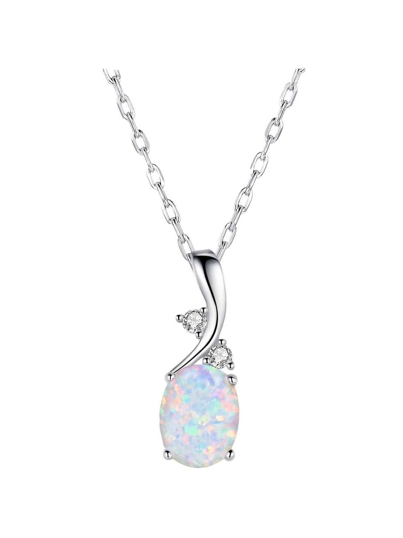 Elegant Necklace for Women, AOBAO stone Jewelry,  oval Pendant with Diamond Necklace, Perfect Gift for Her, Trendy Fashion