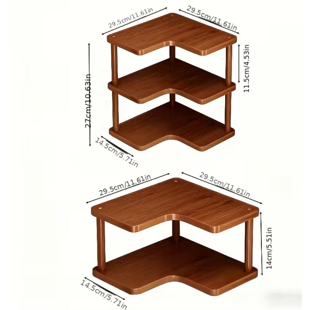 Space-saving curved corner shelf, multi-layer countertops, cabinets, laundry storage units, easy-to-assemble corner shelves, suitable for small spaces, coffee station organizers, practical shelving units