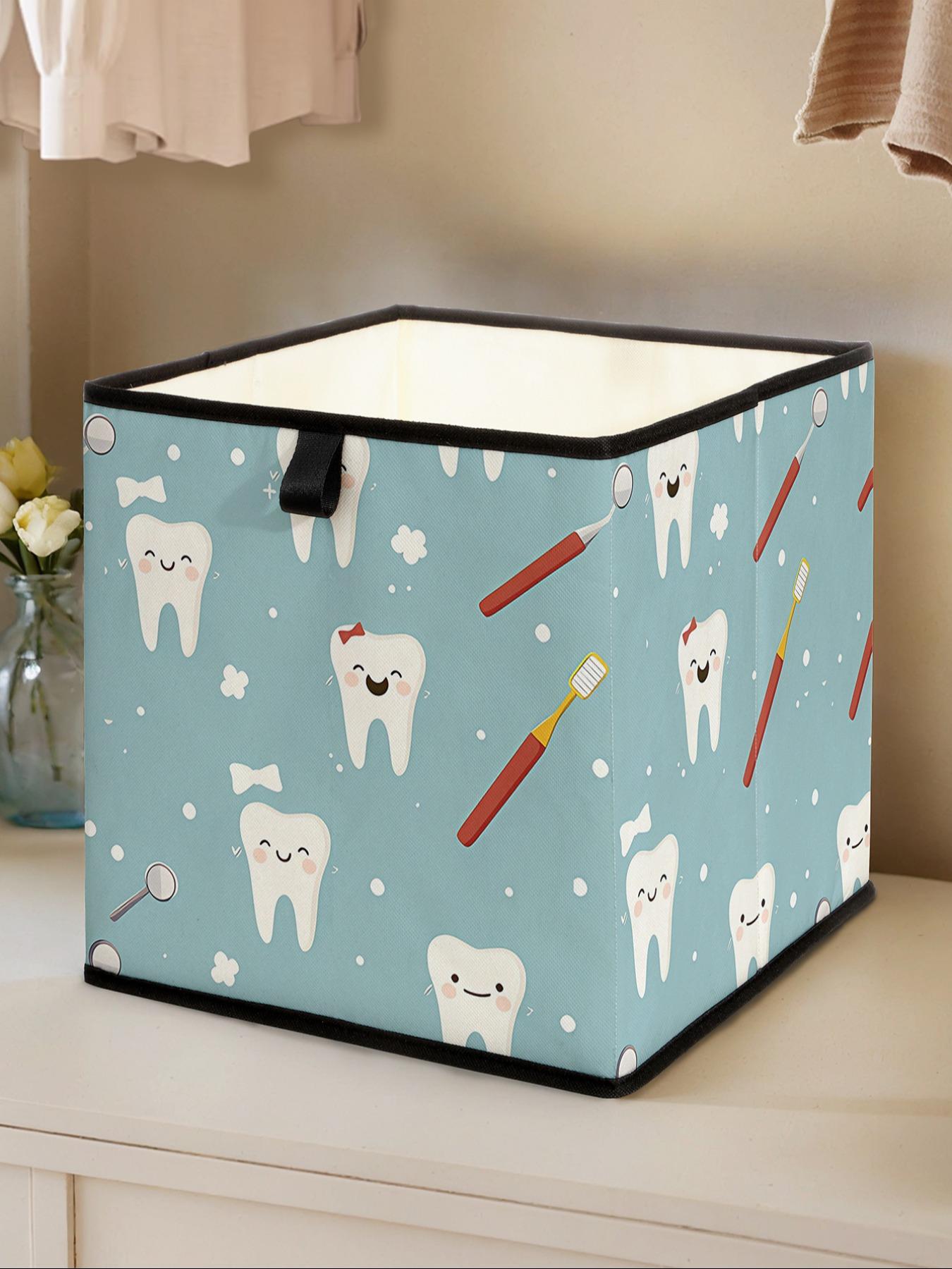 Teeth Pattern Open Storage Box, Stackable Drawer Organizer, Durable Multi-Functional Design for Home Dorm Room Organization