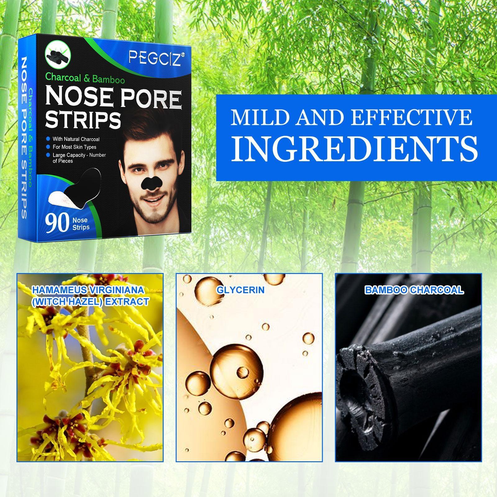 Pegciz Blackhead Remover Nose Patches 90pcs, Nose Pore Patches, Men's Acne Treatment Mask, Effective Skin Care Solution, Long-Lasting Use