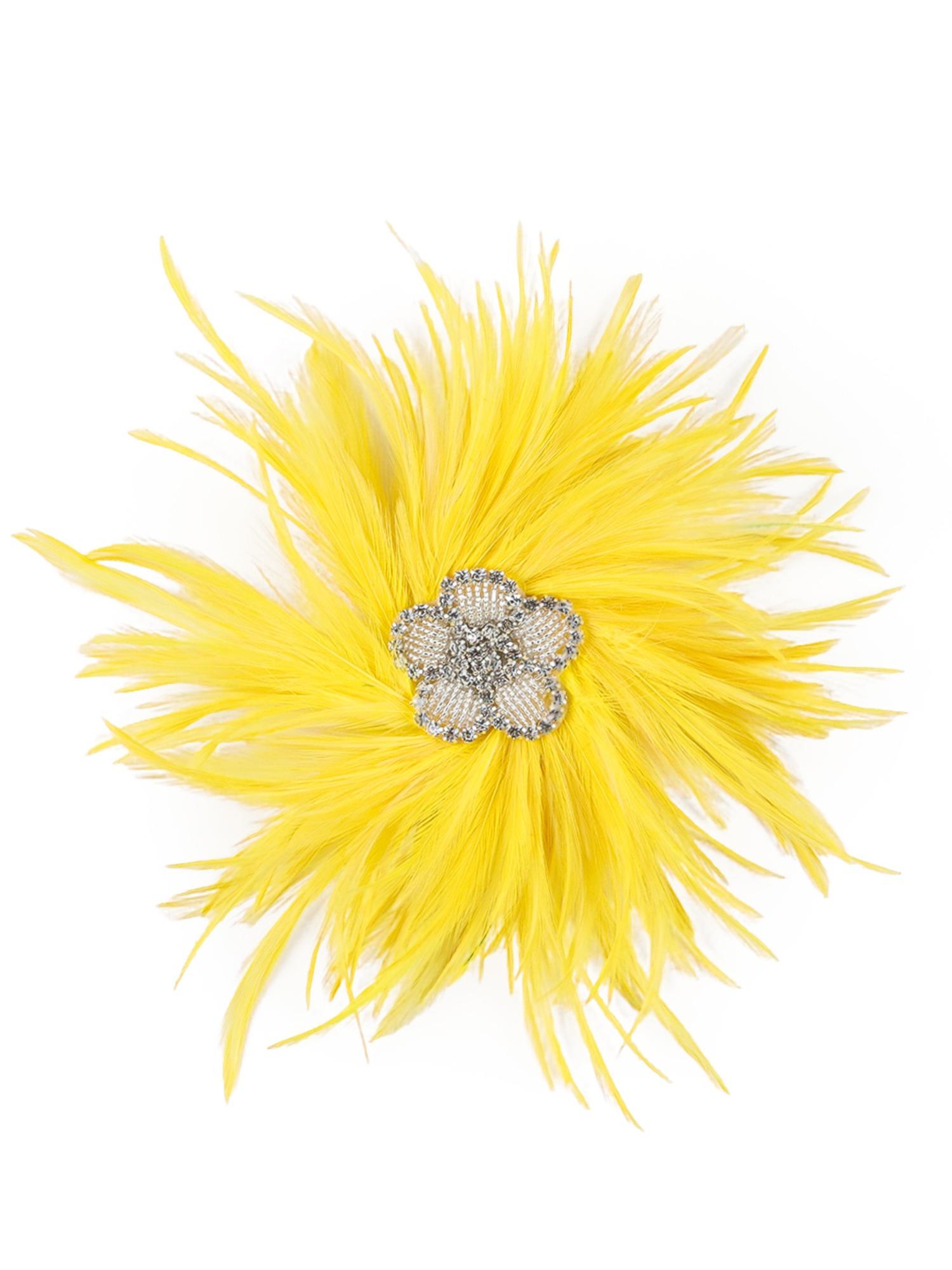 Sparkling Rhinestones Flower Feathered Hair Clip Hair Ornament for Festival Derby Event Gathering Cocktails Party Brooch Fash