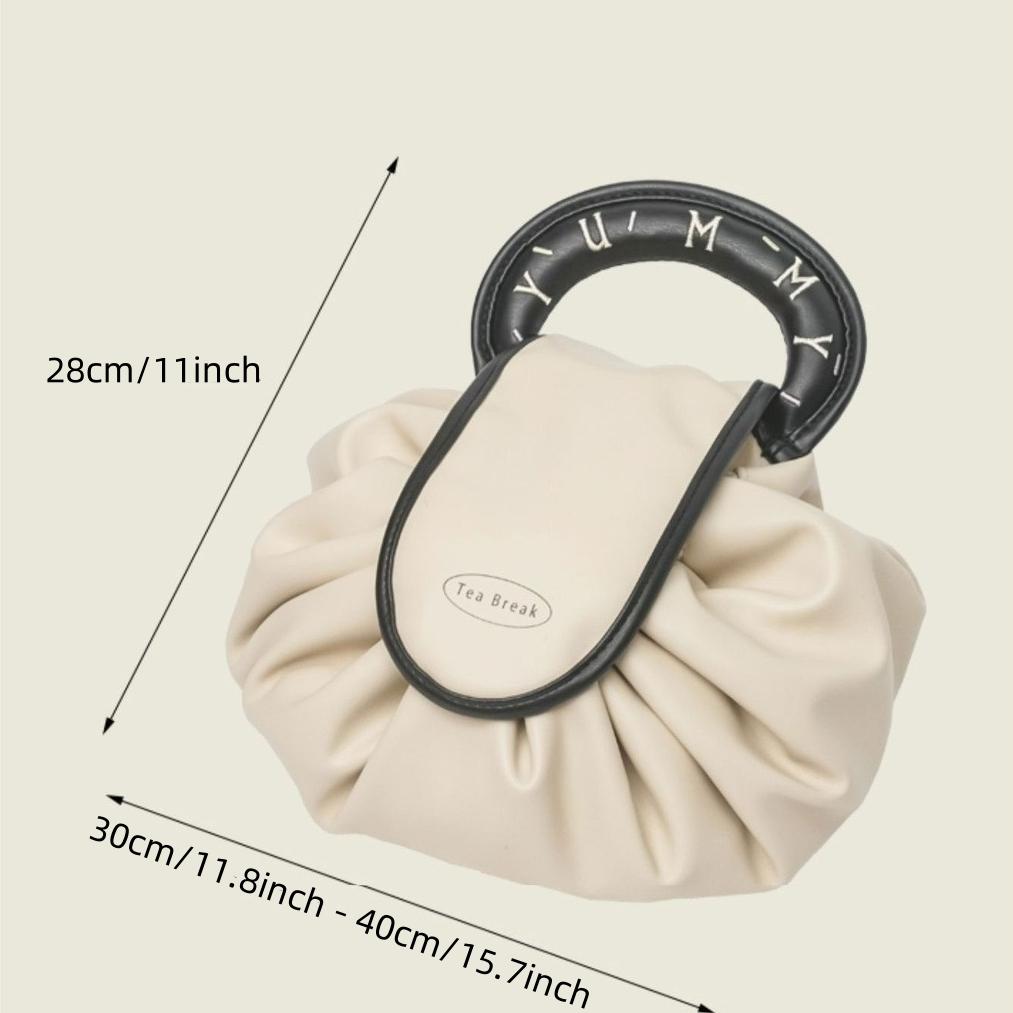 Portable Foldable Makeup Bag with Handle 1 Count Cosmetic Storage Organizer Pouch for Skincare Lotion Lip Balm Eyeliners Brushes Versatile Handheld Storage Bag