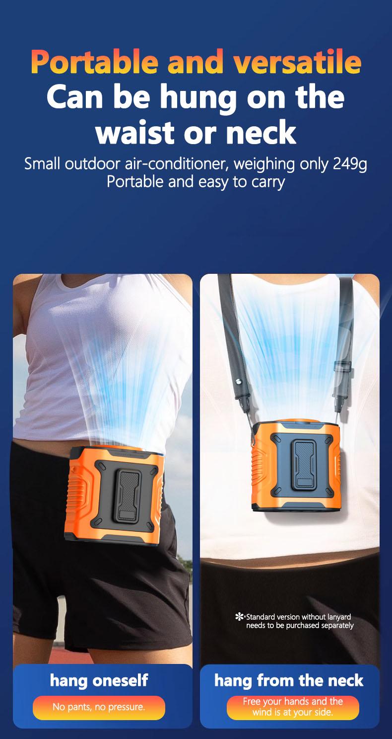 [Spring Deals] Coucur 2026 New Personal Portable Fan USB Rechargeable Waist Fan with Clip & Power Bank 4000mAh Battery 100 Wind Speeds Cooling Fan with LED Light for Outdoor Travel Camping Back to School Father's Day Gift