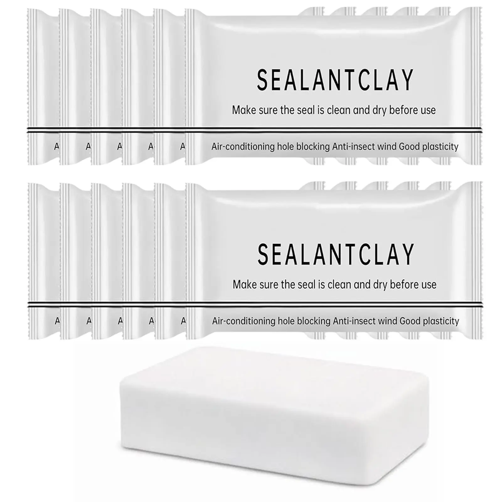 10-Pack White Waterproof Repair Putty - Repair Clay for Home Improvement, Hole Filling, Small Hole Fix, Waterproof Barrier, Anti-Leak Caulking, Drain Pipe Sealer, Dry Surfaces