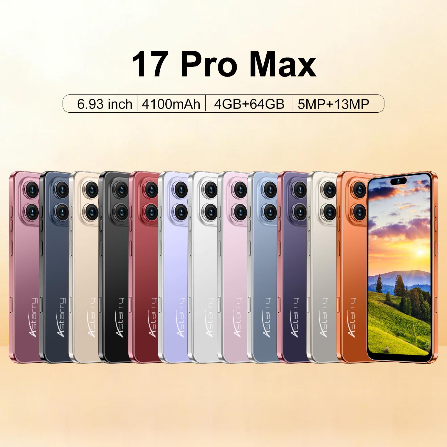 Astarry-17 Pro Max Android Phone, 64GB Storage, 4GB RAM, 6.93-Inch HD Display, 4100mah Battery, Dual Sim, 5+13mp Camera, Face ID, WiFi, TF Card Support, Large Screen Smartphone, Android Mobile Smartphone, Cell Phone