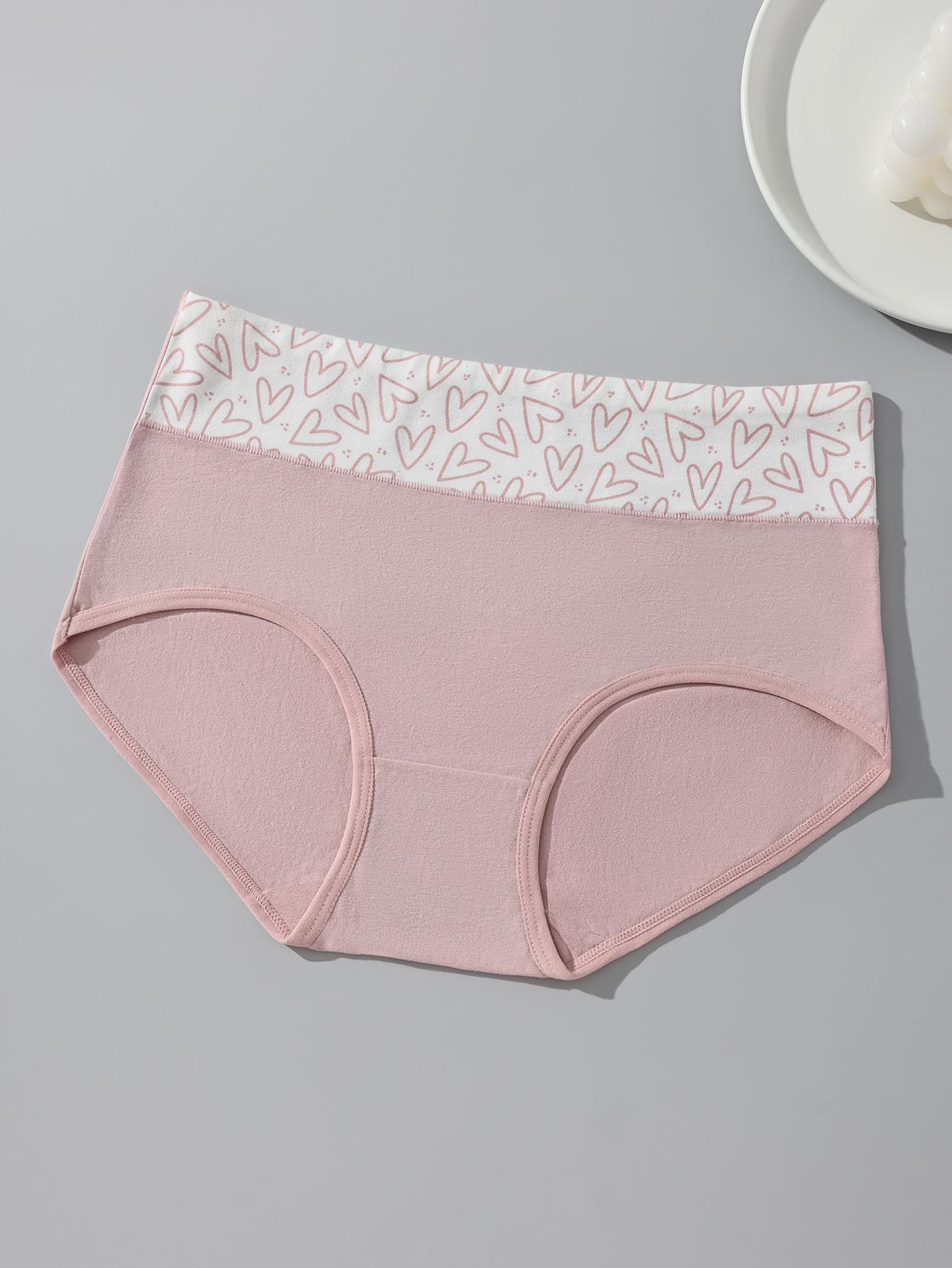 HOTCOM Women's Cotton Panties - 6 Pack Cute Love Print Briefs with Stretchy Waistband & Double Layer Crotch Soft Breathable Underwear for Everyday Wear & Postpartum Comfort FallFreshness - Fit SpringStatements