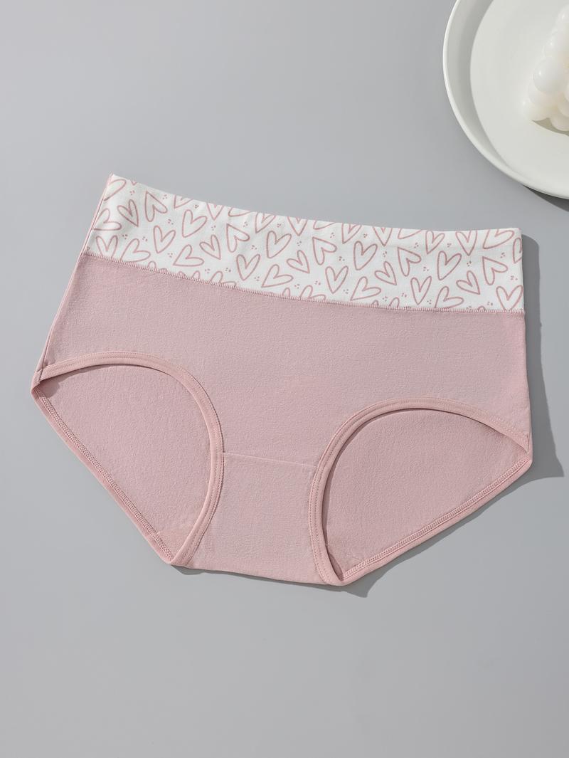 HOTCOM Women's Cotton Panties - 6 Pack Cute Love Print Briefs with Stretchy Waistband & Double Layer Crotch Soft Breathable Underwear for Everyday Wear & Postpartum Comfort FallFreshness - Fit