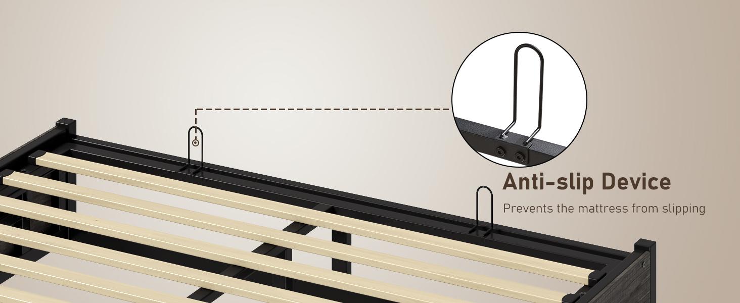 VanAcc Lift Up Storage Bed, Farmhouse Bed Frame with Storage Underneath, Wooden Platform Bed Frame, Solid Wood Slats Support, No Fixed Headboard, No Box Spring Needed