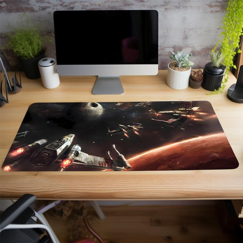 Space Theme Gaming Mouse Pad, 1 Piece Keyboard Desk Mat, Non-slip Computer Mouse Mat for Home Office