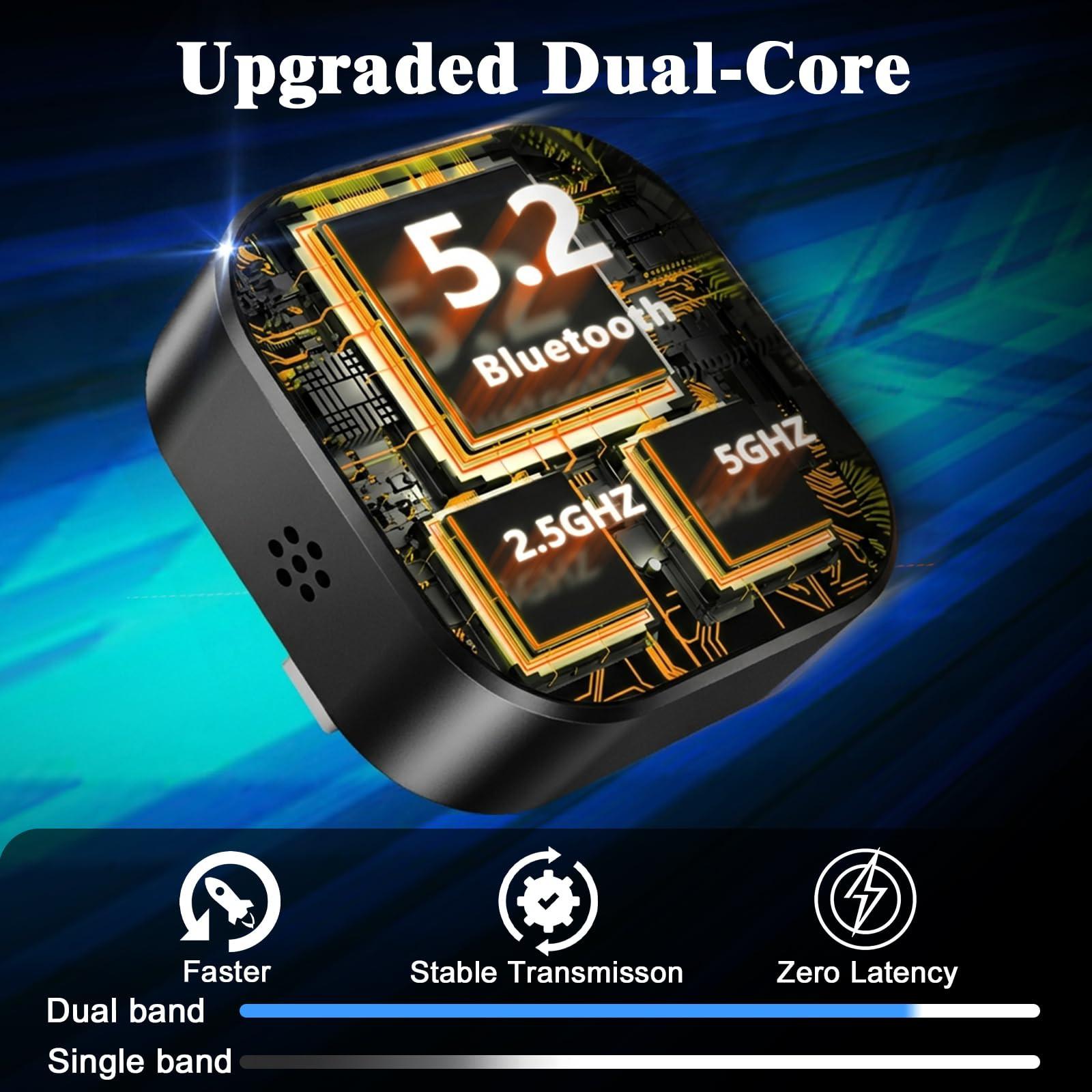 2026 New 4-in-1 CarPlay Wireless Adapter - iPhone/Android Compatible | Fast Connection, Hands-Free Calling, AirPlay, Mirror Link, Netflix, Youtube type-c adapter Bluetooth 5.0 fast transmission, ultra-HD stereo sound