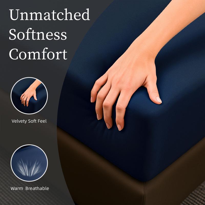 【TikTokShopBlackFriday】4-Piece Bed Sheets Set – Ultra Soft Brushed Microfiber Bedding for Bedroom, Guest Room, Dorm & Hotel – Deep Pocket Fitted Sheet, Wrinkle & Fade Resistant, Easy Care – Twin/Full/Queen/King 【TikTokShopBlackFriday】4-Piece Bed Sheets Set – Ultra Soft Brushed Microfiber Bedding for Bedroom, Guest Room, Dorm & Hotel – Deep Pocket Fitted Sheet, Wrinkle & Fade Resistant, Easy Care – Twin/Full/Queen/King