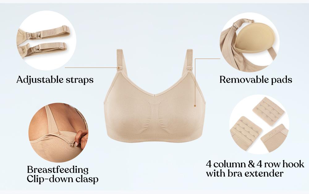 HSIA ComfyCare Seamless Full Coverage Wireless Removable Padded Nursing & Maternity Bra