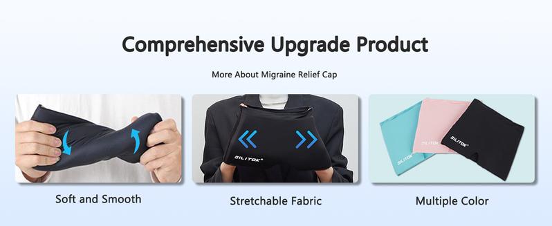 Migraine Headache Relief Cap, Gel lce Head Wrap for Tension,puffy eyes, and Stress Relief.Suitable for Home breaks, before sleep, office
