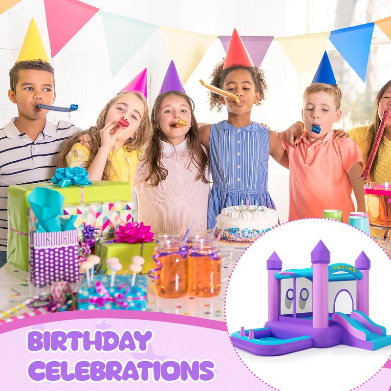 Segmart Inflatable Bounce House for Kids, 6-in-1 Toddler Bouncy Castle with Slide, Ball Pit and Blower, Indoor Outdoor Jumping Playhouse for Ages 2-5 (154 x 113 x 90 in)