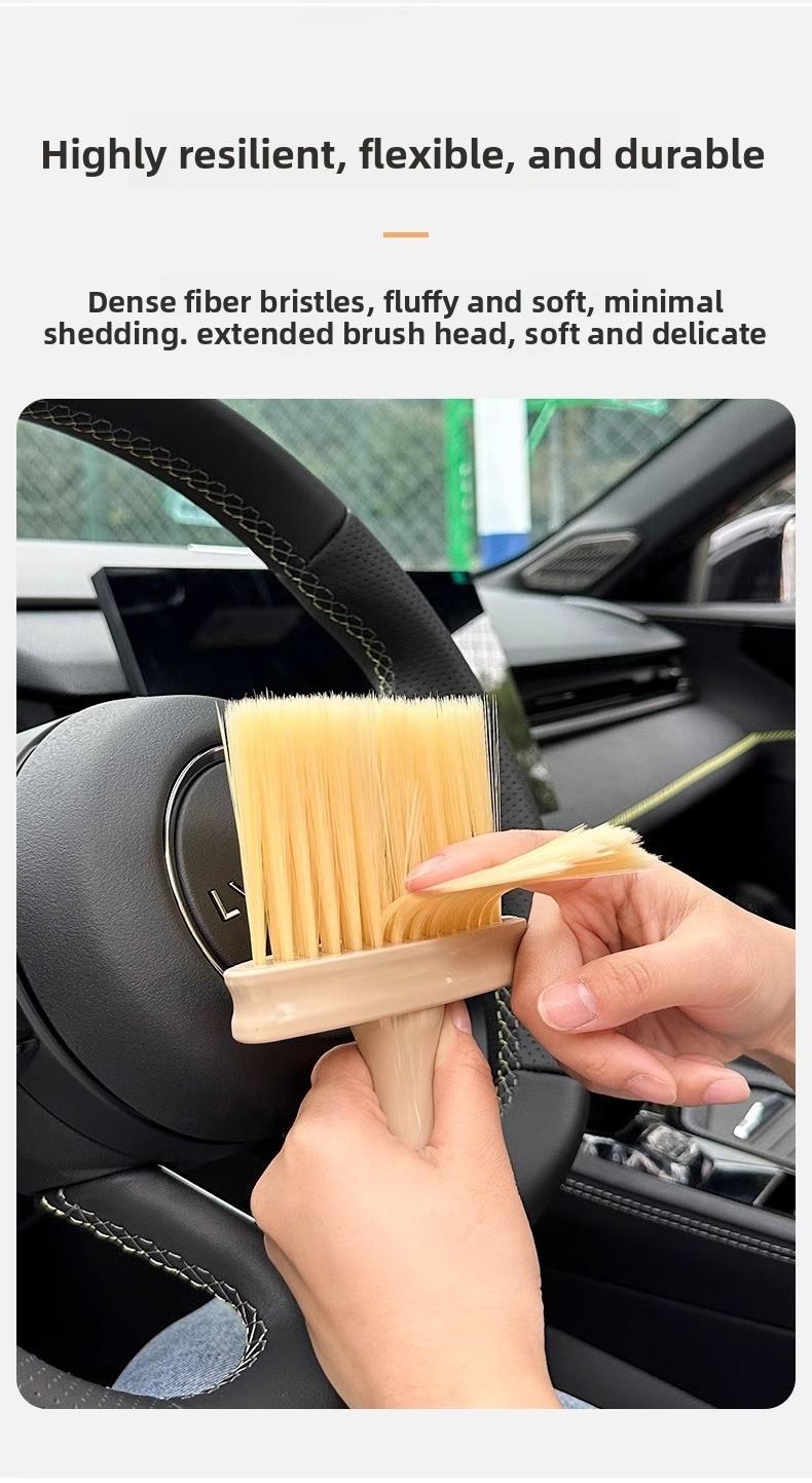 Multi-Purpose Dust Cleaning Brush for Car Interior & Home Use, Soft Bristle Crevice Cleaner for Keyboard, Window Sill & Air Vent, Large Dusting Brush to Remove Dust & Debris Efficiently
