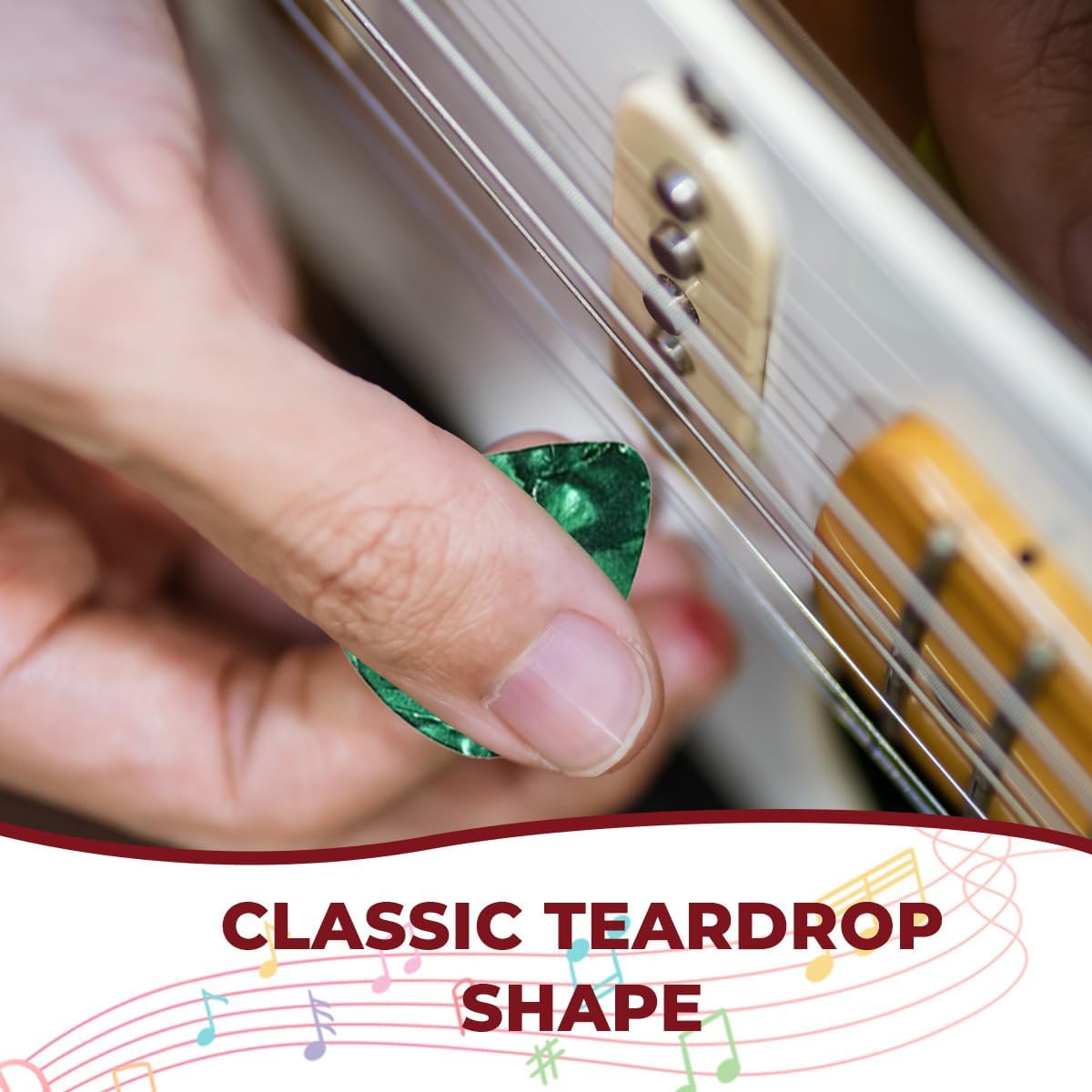 20 count 0.75mm Guitar Picks Guitar Plectrums Celluloid Pick for  Acoustic Guitar Bass and Electric Guitar