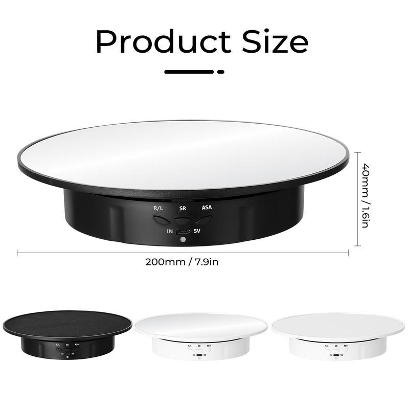 Rotating display stand Electric turntable display table smooth mirror jewelry display hand model live shooting speed rotating table bright glass mirror, Display Riser, Adjustable Standing Shelf