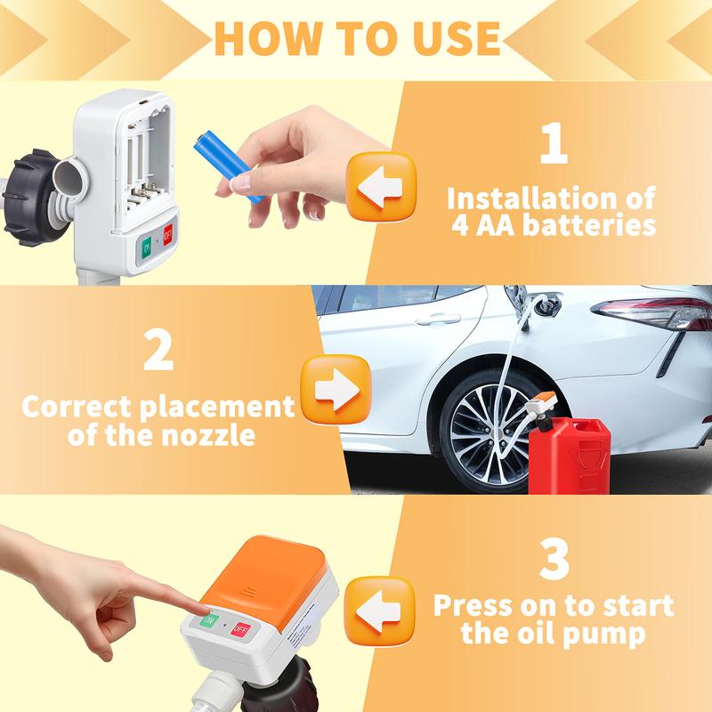 Automotive nozzle series battery-powered fuel pump compact portable