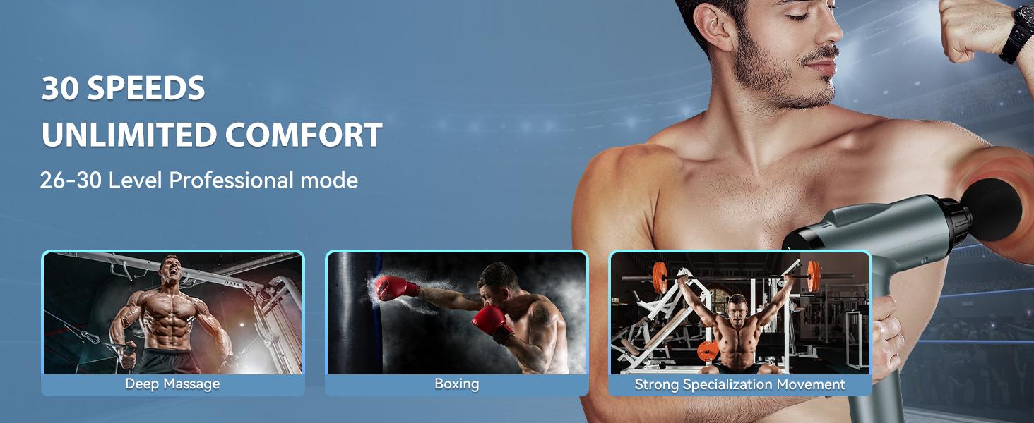 30 Speed Deep Tissue Massage Gun (M68-7) - 9 Heads for Knee Foot Neck Back, Massage Device for Pain Relief & Recovery, Perfect Gift