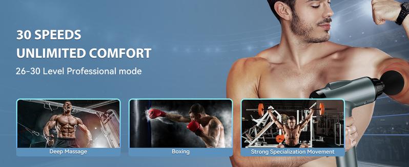 30 Speed Deep Tissue Massage Gun (M68-7) - 9 Heads for Knee Foot Neck Back, Massage Device for Pain Relief & Recovery, Perfect Gift