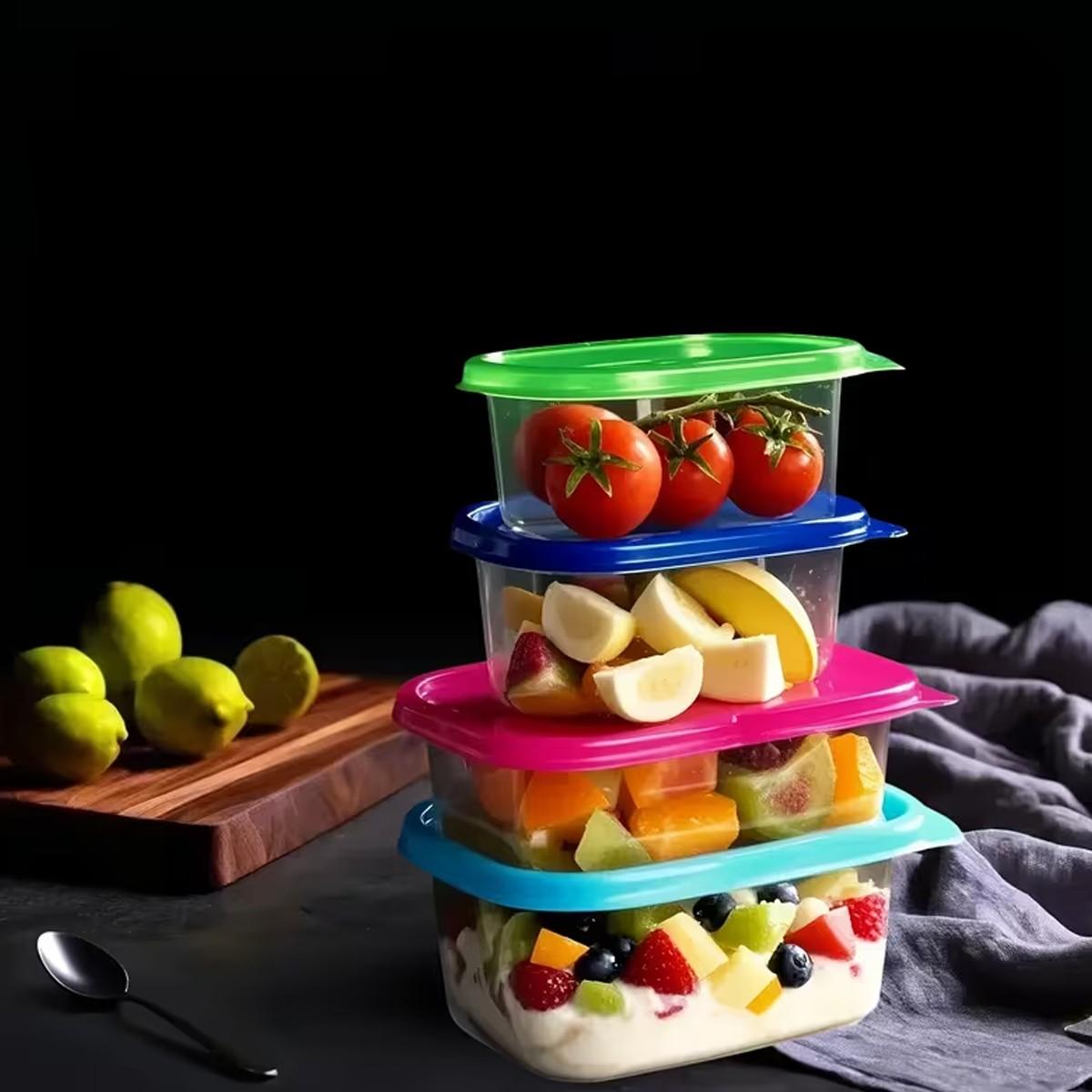 3/6/12pc rectangular food storage container with lid, reusable and stackable, leak-proof, Leakproof Airtight Containers, suitable for pre-meal preparation containers such as grains, meats, fruits, vegetables, salads, is the perfect choice for home