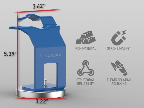 YESWELDER Magnetic Welding Gun Holder (3 Variations) – Separate Stands for MIG, TIG, or Plasma Torch with Strong Magnet Base & Stable Metal Support