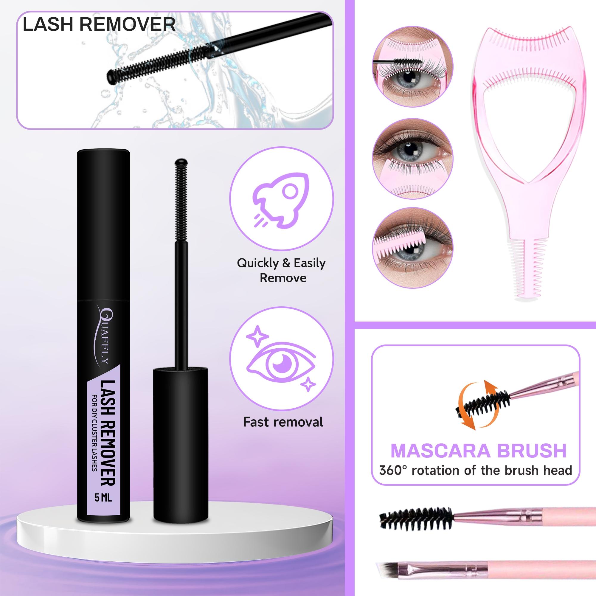 2722 Pcs High Capacity Lash Clusters Kit 10-100D D Curl Lashes Clusters Natural Look  Individual Super Thin Band DIY Cluster Eyelash Extensions Kit with Lash Bond&Seal Lash Remover Tweezers Brush  Mascara Shield
