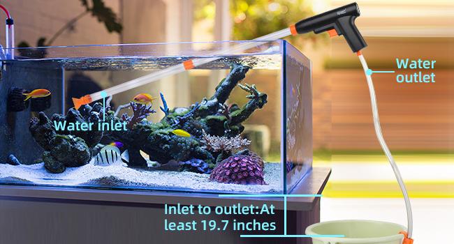 Hygger Aquarium Gravel Cleaner, New Quick Water Changer with Air-Pressing Button Fish Tank Sand Cleaner Kit,1 count Portable Handheld Fish Tank Water Changer