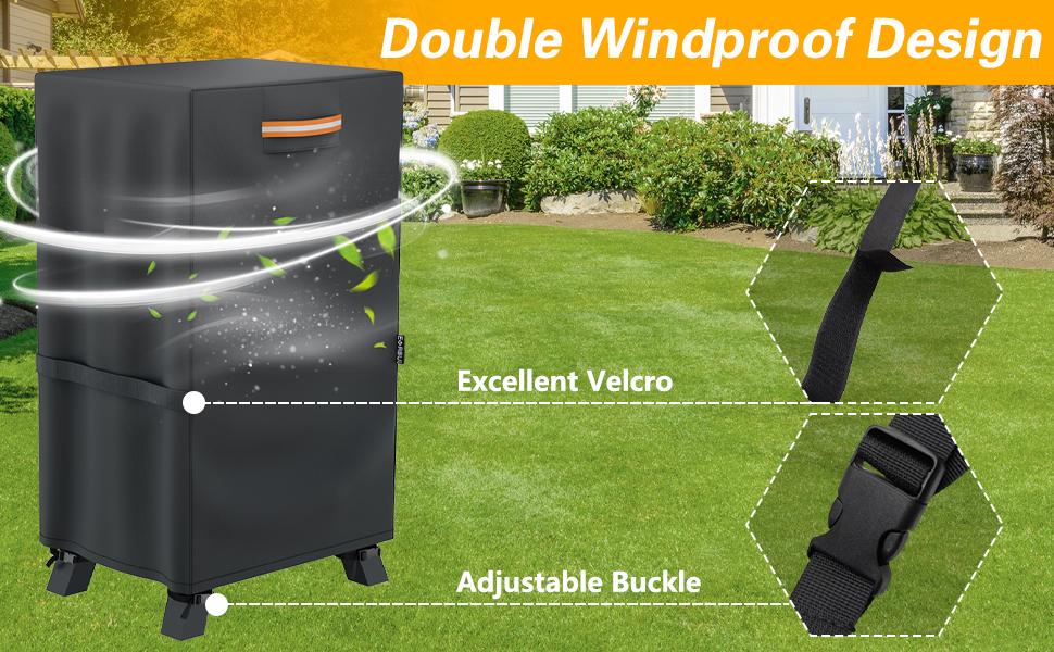 40-inch Vertical Smoker Cover, 420D Waterproof BBQ Smoker Grill Cover Fit for 40 in Cover, 24.5" W x 17" D x 39" H (Black)