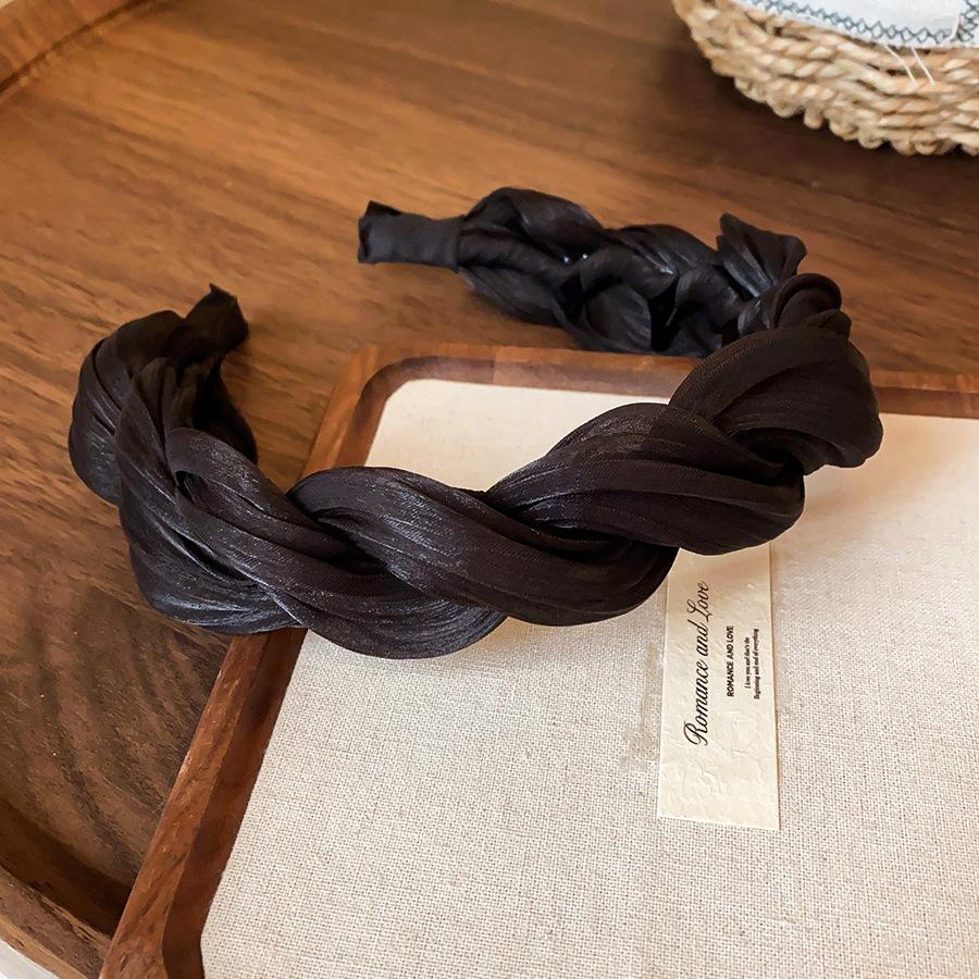 Korean Style Pleated Headband for Women, Wide Headband with Textured Fabric, Soft Stretch Hair Band, Stylish Hair Accessories for Washing Face, Skincare, Makeup, Everyday Wear