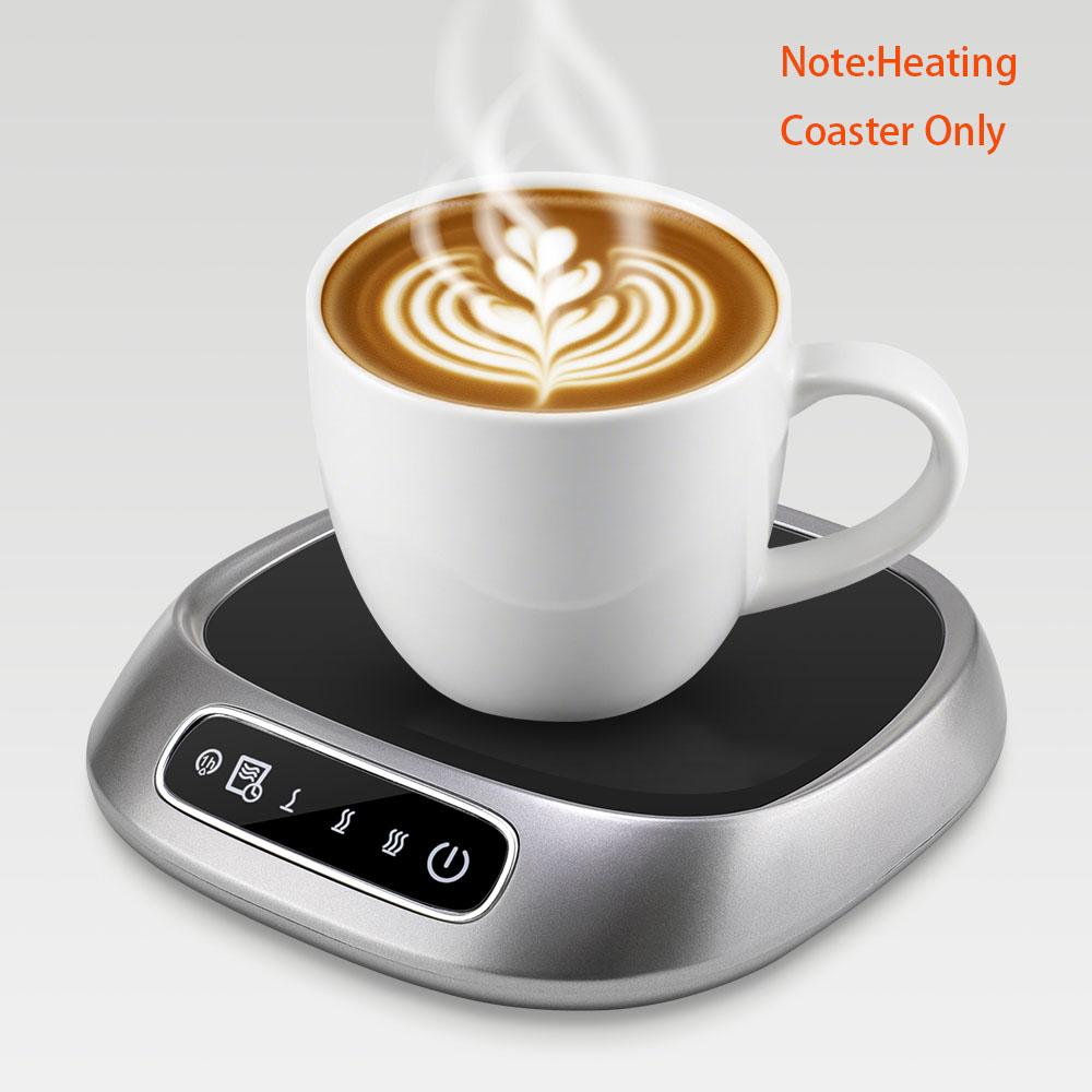 Thermal Heating Cup Mat with 3 Temperature Settings, USB Plug-In Heating Coaster Touchscreen Interface Voice Prompt, Ideal for Autumn Winter Coffee Milk Warmer