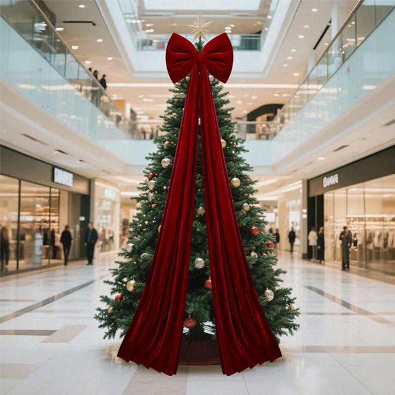 Large Wine Velvet Bow Tie, Christmas Tree Decoration, Holiday Window Hanging Ornament, Festive Home Decor Accessory, Wine Bottle Ornaments