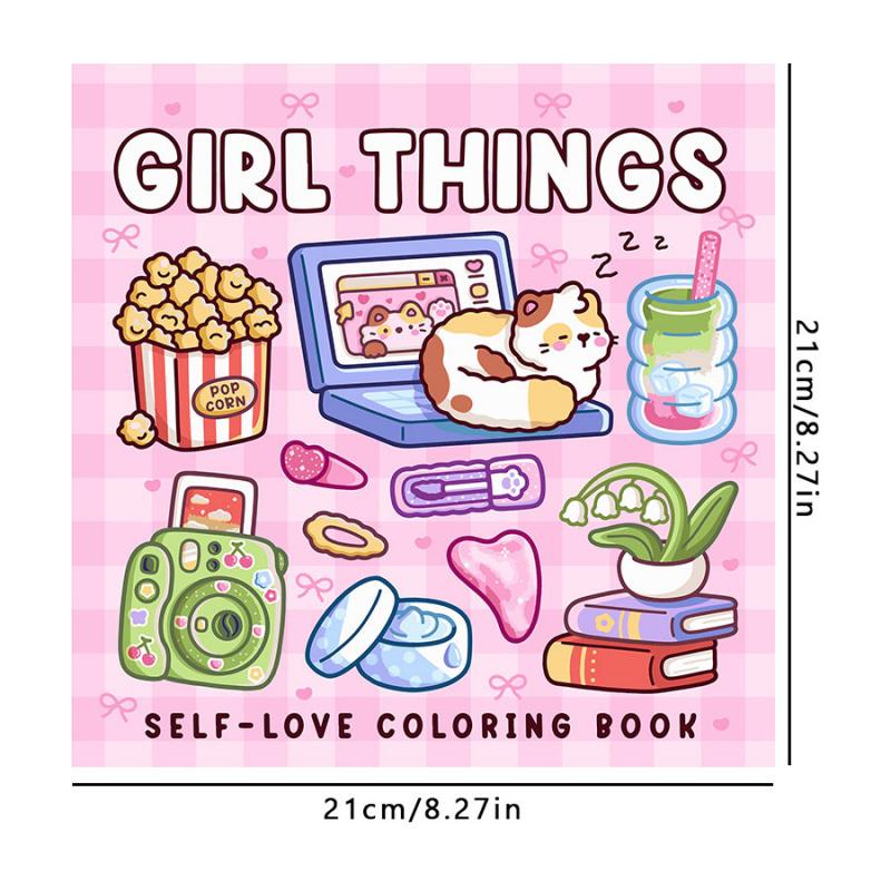 A set of fun coloring books, with thick high-quality paper, featuring fresh cartoon patterns of friends traveling together, designed to cultivate creativity, relieve stress, perfect for home leisure, adult coloring books, and an ideal Valentine's Day gift