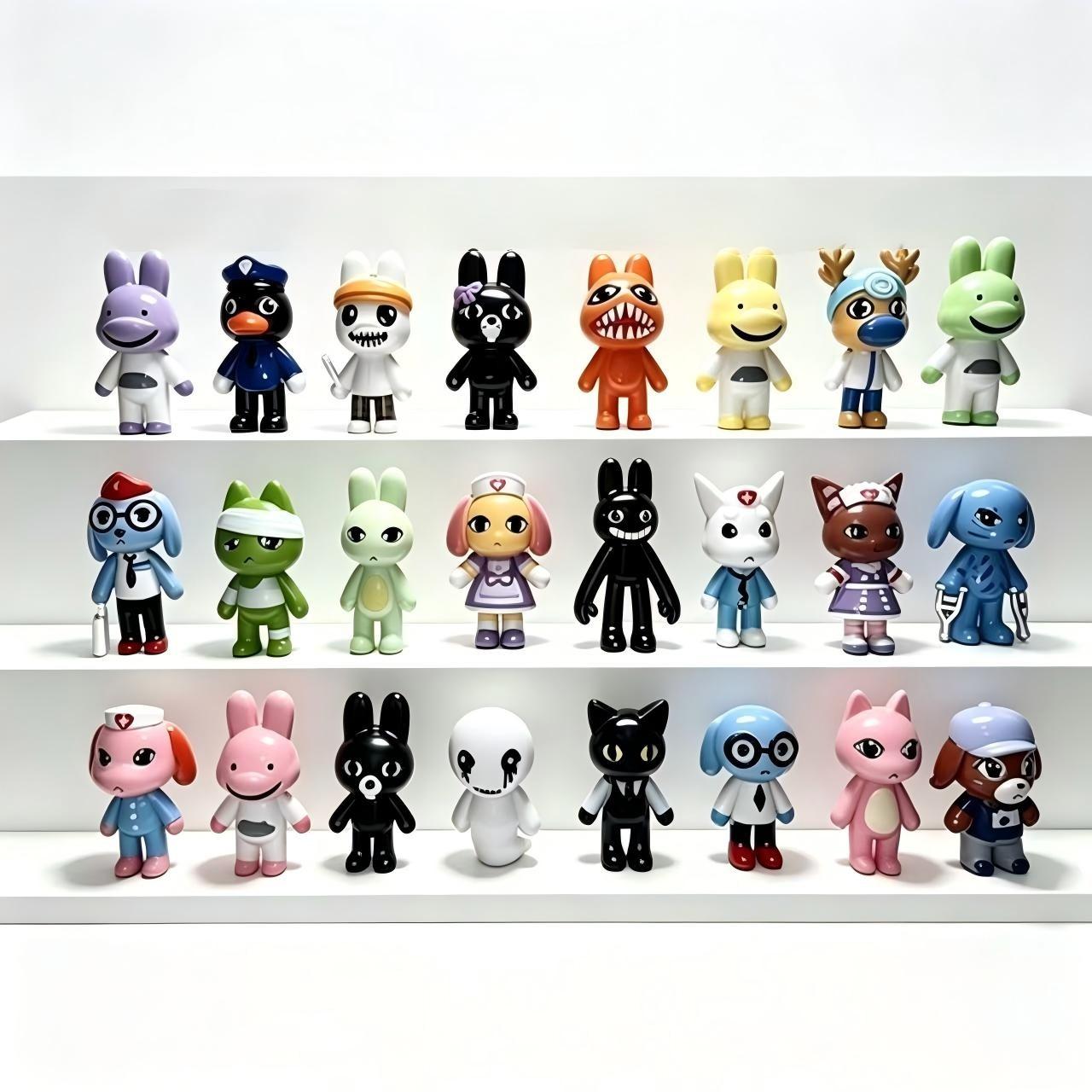 24-Piece Pet Hospital Figurine Set, Plastic Figurines, Office Shelf Decor, Halloween Desk Decoration, Non-Plated Precious Metal, Model Display Ornament