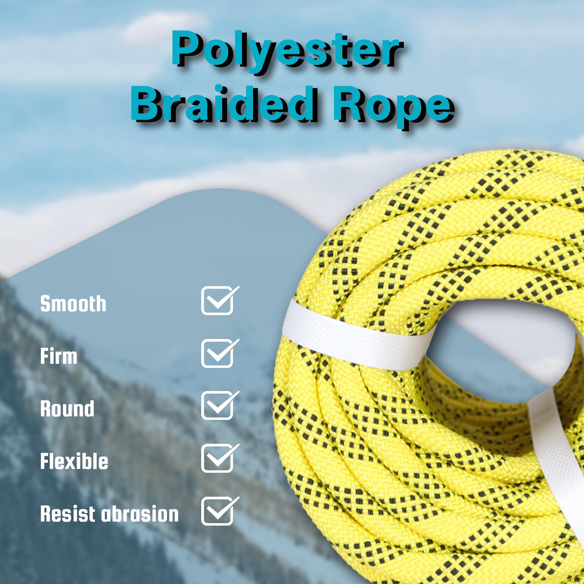 findmall 3/8 Inch Outdoor 48 Braided Polyester Rope 100Ft Rigging Rope Tensile Strength 3520Lbs In Multicolor