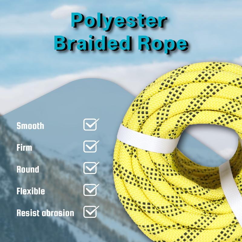 findmall 3/8 Inch Outdoor 48 Braided Polyester Rope 100Ft Rigging Rope Tensile Strength 3520Lbs In Multicolor